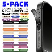 ZYONS Bộ 5 miếng lưới kim loại bảo vệ loa, cổng sạc, chống trầy xước, độ bám dính cao, chống rơi vỡ, chất liệu kim loại bền chắc, tương thích với iPhone 17 Pro Max/17 Air/16 Pro Max/16/15/14/13/12 Series, có các màu Đen/Bạc/Cam/Vàng/Xanh lá cây/Đỏ/Xanh dương/Tím/Titanium sa mạc. Quà tặng cho mẹ, gia đình, bạn bè, sinh nhật, ngày lễ. Phụ kiện điện thoại, phụ kiện trang trí điện thoại. - Nhiều màu - Xem 10