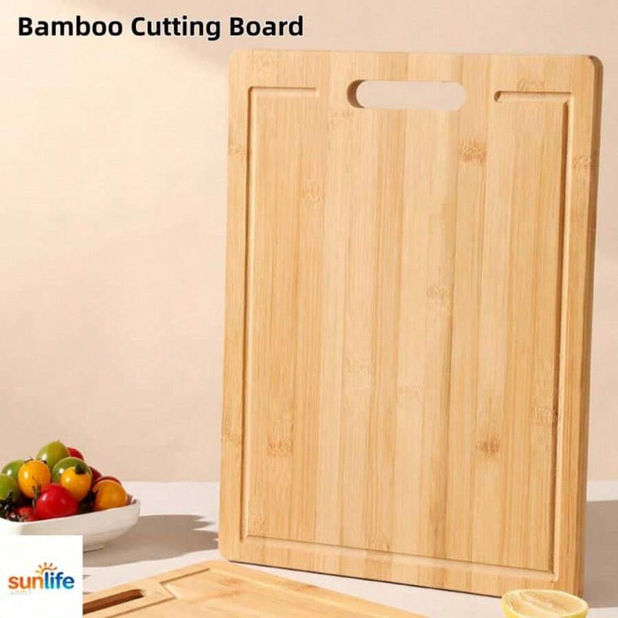 Thớt tre tự nhiên, 5 kích cỡ tùy chọn, thớt kháng khuẩn dùng trong gia đình. - Màu tre tự nhiên - Xem 1