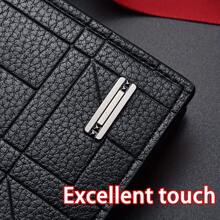 PEEJAA Men's Professional Business Wallet With Money Clip Large Capacity Horizontal Design PU Leather Cash Card Slots Durable For Meetings Travel Entrepreneurs Executives Salespeople Fashion Wallet Gift - 黑色 - 查看 4