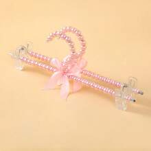 2pcs/Set Cute Ribbon Pearl Dress Hanger With Elegant Bow Decor, Perfect For JK Uniform Shorts Dresses Skirts Clothing Storage Organization Display, Exquisite Small Item Closet Prop - Multicolor - View 16