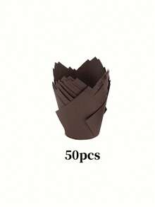 50/100pcs Tulip Cupcake Liners, Baking Cupcake Wrappers, Grease-Proof Paper Cupcake Cups, Suitable For Wedding And Birthday Party - Multicolor - View 11