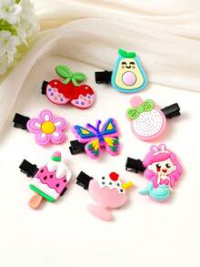 50pcs/Set Colorful Bow, Fruit, Animal, Cartoon Flower Random Style Hair Clips For Girls, Cute Princess Teen Hair Accessories, Suitable For Daily Use (No Box, Bagged) - Multicolor - View 5