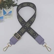 1.5 Inch Leather Edge Floral Pattern Adjustable Shoulder Strap For Women Handbag Crossbody Bag Replacement Strap Travel Essentials - Multicolor - View 9