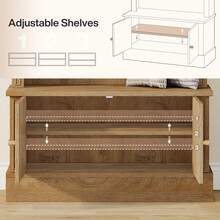 Tribesigns Hall Tree With Bench And Shoe Storage, 4-In-1 Design Entryway Bench With Coat Rack, 70.86" Tall Mudroom Rack With 5 Double Hooks And Adjustable Shelf For Hallway - Brown - View 7
