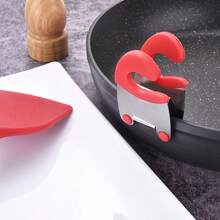 1PC Stainless Steel Pot Holder Spoon Holder With Anti-Scalding Holder Multifunctional Kitchen Utensils Receiver Pot Holder Hanging Spatula Spoon Conveniently Put Small Cooking Storage Tools That Do Not Occupy Space. - Multicolor - View 5