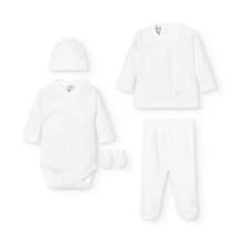 五件式嬰兒套裝，100%純棉，包含連身衣、帽子、T卹、緊身褲和手套；柔軟舒適，適合新生男嬰和女嬰；男女寶寶通用禮籃，包含第一套服裝 - 免費配送 ✅ 西班牙大陸地區24/48小時送達 - 粉紅托皮托斯 - 查看 10