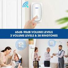 1pc Wireless Doorbell 1 Receive 1 Button Ring Doorbell Long Distance Waterproof Door Bell For Home.USB Doorbell Voice Intelligence Home Wireless Remote Control Remote Electronic Music Doorbell - Multicolor - View 8