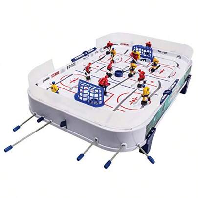 Franklin Sports Juego de Hockey con caña de Mesa Juguete de Hockey Perfecto + Juego de Sala de Juegos para niños + Familia Mini Tabla de Hockey de Mesa + Discos incluidos