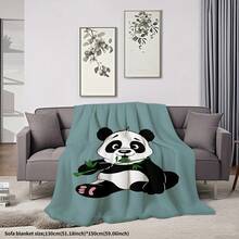 1PC Cute Bear Digital Print Ultra Soft Flannel Blanket, Comfortable Design Suitable All Seasons - Suitable Home, Office, Car, And Camping - Multifunctional Nap Blanket, Birthday And Holiday.