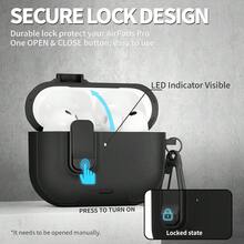 Locking Case For AirP.Ods Pro 3 With Lock,TPU Leather Texture Durability Anti-Lost & Shockproof Protective Cover Accessories With Cleaning Kit In Keychain Compatible With Apple AirP.Ods Pro / 4 / 3 Generation - Multicolor - View 5