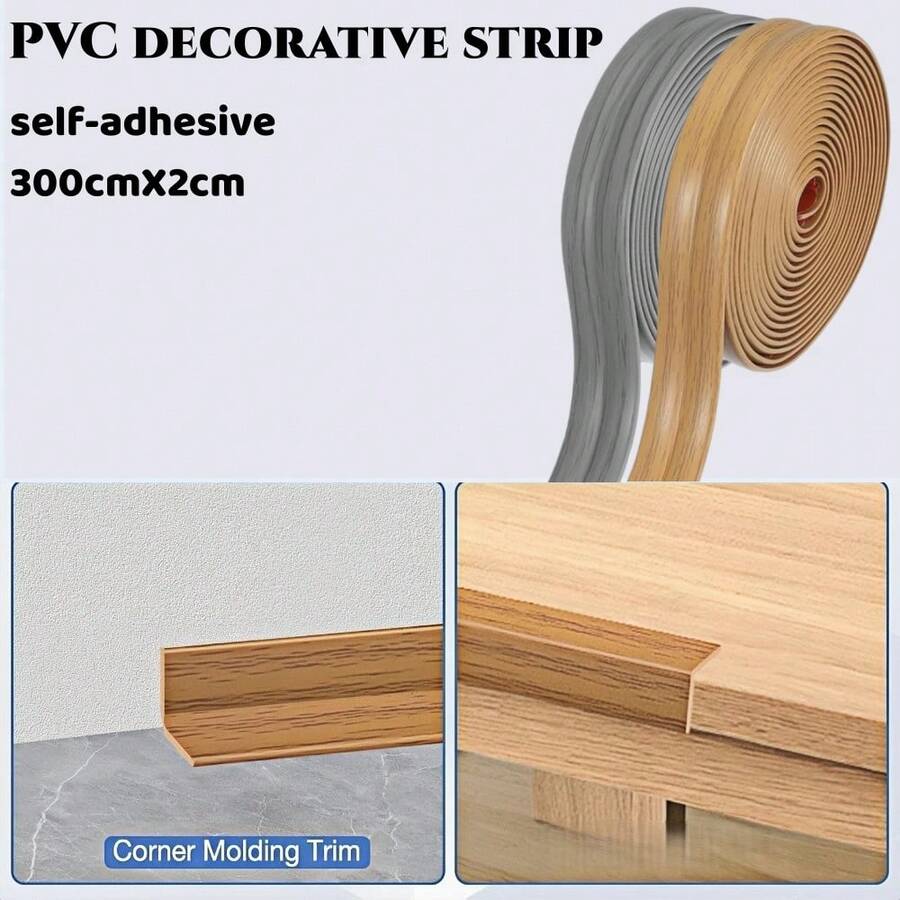 9.84英尺（3米）自粘式装饰条，0.78英寸（1.9厘米）宽柔性自粘墙面装饰条，内外角保护条，适用于墙面、窗户、桌面等DIY家居装饰边缘保护 - 彩色 - 查看 1