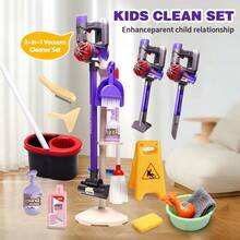 5/16/17/22pcs Kids Vacuum Cleaner Playset - Cleaning & Sweeping Set, Household & Role Play Cleaning Tools, Children's Room Simulation Cleaning Interactive Toys, Role Play Props, Suitable For Boys And Girls As Christmas, Halloween And Birthday Gifts - Multicolor - View 3