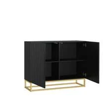 Creative Furniture Ripple Sideboard 100cm - Modern Fluted Design With Push To Open Doors - Black - View 10