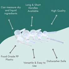 1 2 cucharadita 25 ml de mango largo para medir café alimentos para mascotas frijoles proteínas especias y otros productos secos (paquete de 25) - Transparente - Ver 6