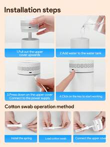 JMMO New Car Humidifier, Fine Mist Spray, Home Bedroom Aroma Diffuser Lamp, Tabletop Quiet Mist Humidifier, USB Powered, Battery-Free, Suitable For Travel, Home, Bedroom, Office And Air-Conditioned Rooms