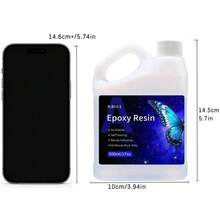 1:1 High Definition Transparent Epoxy Resin AB Casting Resin, 500/1000ml With Pump, Self-Leveling, Bubble-Free, For DIY Jewelry, Earrings, Pendants, Silicone Mold Making, Suitable For Craftsmen And Beginners - Black - View 9