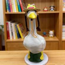 6set Different Styles Porch Goose Outfits , Suitable For All Seasons, Summer Lawns, Gardens, Terraces, Courtyards, And Other Occasions, Graduation Season, And Birthday Outfits. - 草帽款式 - 查看 3