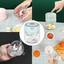 Electric Garlic Beater & Garlic Stamper - Mint Green - View 2