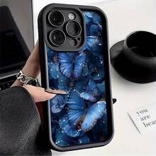 Funda de Teléfono Moderna y Elegante Funda de Teléfono: Funda de Teléfono con Patrón de Mariposa y Gota de Agua para iPhone 16 Pro Max/16 Plus/16 Pro/16/15 Pro Max/15 Plus/15 Pro/15/14 Pro Max/14 Plus/14 Pro/13 Pro Max/13 Pro/12 Pro Max/12 Pro/12/17 Pro Max/17 Pro/17/XS Max/XR/X/7 Plus - Fundas Protectoras de Diseñador TPU a Prueba de Golpes para Mujeres - 1 pieza - Ver 6