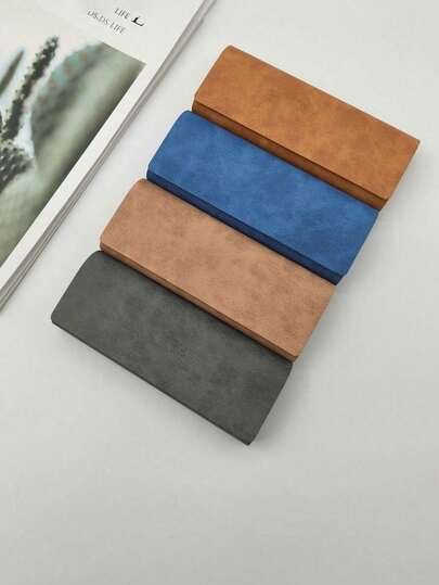 1pc Portable Crush-Proof Sheep Leather-Textured Eyeglasses Case For Reading Glasses And Sunglasses, Minimalist Retro-Inspired Unisex Optical Box With Soft Velvet-Like Interior, High-Quality Hard Shell Protection, Lightweight Travel Companion, Scratch-Resistant, Dust-Proof, Ideal Gift Idea For Office, Commute, And Outdoor Use