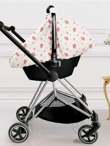 1pc Baby Basket Dust Cover, Cotton Muslin Breathable Protective Cover, Spring/Summer Baby Dust-Proof, Windproof, Sunscreen Canopy, Mesh Mosquito Net With Open Window, Universal