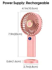 Mini Portable Handheld Fan, USB Rechargeable, 1200mAh Battery, 5 Adjustable Wind Speeds, A Beach Essential, Small And Cool Handheld Fan Suitable For Vacations, Commuting, Women's Makeup, Office, Outdoor Activities, And Summer