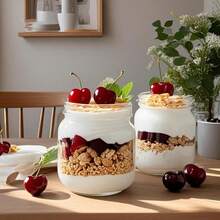 Botes Herméticos para Cocina 8 Pack para Tarros de Cristal de 8.oz Para Uso Tarros Mason y Frascos de Vidrio con Tapa y Yogur y Postre Ensaladas y Especias DIY Velas Mermelada 6 PCS Grande - 6 piezas - Ver 5