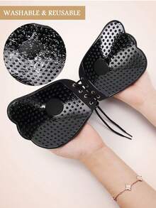 2 piezas/1 par de Sujetadores invisibles reutilizables sin tirantes, Sujetadores invisibles para mujeres con cubiertas para pezones, Sujetadores sin espalda invisibles - Multicolor - Ver 14