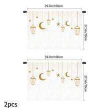 1pc Vintage Orange Lantern Pattern Design, Space-Saving Tablecloth For Kitchen, Dining Room, Ramadan & Eid Decoration, With Hanging Hole, Portable & Durable, Lightweight Material, Home Celebration Decor, Festival Lantern Pattern, Decorative Tablecloth - Multicolor - View 18