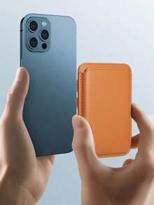 Magsafe Magnetic Card Holder PU Leather Phone Back Sticker Case Compatible With IPhone - Multicolor - View 5