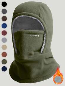 1pc Winter Warm Balaclava Hat With Face Mask, Outdoor Cycling Skiing Windproof Thermal Lined Thick Hat Scarf Mask 3-In-1 Set - Multicolor - View 18