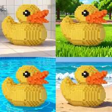 1500-Piece Yellow Duck Building Block Set - STEM Learning Toy With Interlocking Blocks, DIY Assembly Kit, Creative Toy, Multi-Color (Yellow/Black/Orange) - Home And Office Decoration, / Christmas Gift Idea - Multicolor - View 3