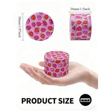 The Luxe Grinder | 2 Inch Cute Pink Strawberry, Cherry & Leopard Print | Chic Zinc Alloy For Her,  Accessories, Gift For Smokers - 直徑 50毫米 - 查看 4