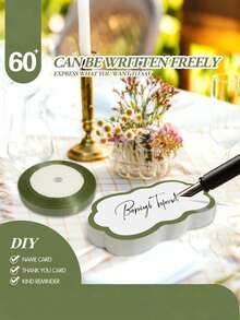 61pcs Elegant Table Place Cards With Matching Satin Ribbons, Ideal For Weddings, Banquets And Parties - Multicolor - View 5