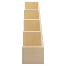 HOMCOM Wall Mount 84 CD / 56 DVD/Blu-Ray/ Media Storage Rack 4 Cubes Wooden Shelf Organizer Unit Bookcase Display, Natural Wood Finish - Yellow - View 6