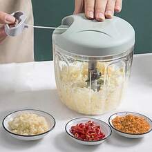 1pc, Vegetable Cutter, Multifunctional Garlic Masher, Manual Food Chopper, Vegetable Chopper, Creative Garlic Crusher, Meat Masher, Kitchen Stuff, Kitchen Gadgets Kitchen Accessories Seasoning Supplies - Green - View 2