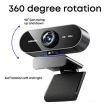 1080P 4K 全高清迷你网络摄像头，带麦克风，笔记本电脑/台式电脑 USB 网络摄像头，游戏玩家实时视频通话会议
