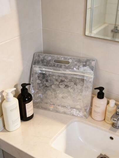 透明洗漱包，防水旅行收纳袋，可收纳洗发水、乳液、化妆品等，时尚实用，适合旅行/日常使用，适用于旅行者、通勤族、学生、爱美人士，是旅行、健身、酒店住宿、浴室收纳的理想之选，多功能化妆品/洗漱用品收纳包