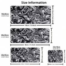 1pc Black & White Topographic Map Large Mousepad, Office Computer Gaming Accessory, Rubber Edged Keyboard Mat, Mouse Pad, Non-Slip Laptop Desk Pad - Multicolor - View 3