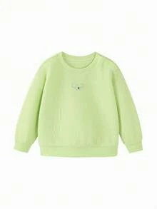 mini bala Baby Boy Cotton Sweatshirt, New Spring Design, Soft Breathable Skin-Friendly Long Sleeve Top - Yellow Green - View 5