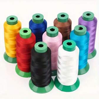 210D高强度尼龙缝纫线，1600英尺长，混色，适用于家庭、皮革、沙发、窗帘、牛仔布等缝纫。