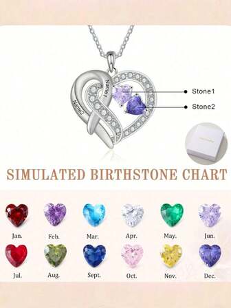 1 Personalized Custom Birthday Stone Necklace, Thanksgiving Gift, Christmas Gift, Valentine's Day Gift, Mother's Day Gift For Mom's Birthday Stone Necklace