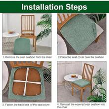 Stretch Non-Slip Soft Washable Dining Chair Covers Set Of 4, Yellow Cushion Slipcovers Kitchen And Dining Room Chairs - 28 - View 5