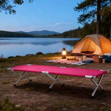 Portable Folding Camping Cot With Carrying Bag Army Pink - Pink - View 1