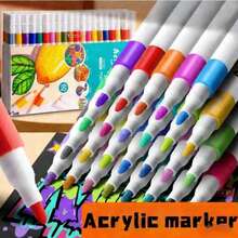 80/60/48/36/24/12 Colors Acrylic Paint Markers, DIY Art Graffiti Pens, Colored Marker Set, Opaque Waterproof Large Capacity Colored Pens, Perfect Gift For Halloween, Christmas, Back To School