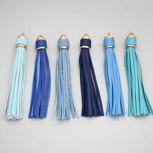 4Amazonia 10厘米PU皮革流苏，优雅彩色流苏吊坠，适用于家居装饰、DIY服装、包包、钥匙扣、珠宝配饰，2026年新款上市 - 彩色 - 查看 14