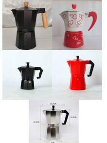 3/6 Cup Italian Moka Pot, Comes With 2 Cleaning Brushes And 2 Coffee Scoops - Stovetop Espresso Maker, Durable Cast Aluminum Coffee Pot, Suitable For Home And Camping (Espresso/Cappuccino/Latte) - Red - View 9