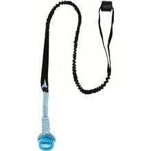 1个户外弹力拉绳狗玩具，可悬挂在树桩上，兼具互动锻炼和咀嚼功能 - 黑色繩+一個玩具配件 - 查看 3