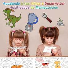 Rollo de Papel de Dibujo para Niños, 2Pcs 300*30cm Rollo de Papel de Dibujo Adhesivo Contiene 12 lápices de colores, El Rollo de Papel para Colorear para Niños, Se Puede Pegar Repetidamente, Libro de Dibujo Educativo(Gourmet) - Multicolor - Ver 6