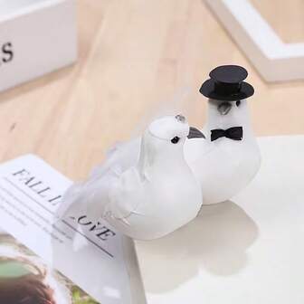 2pcs Decorative White Foam Doves, Suitable For Home Decor, Wedding Decoration And Creative Uses